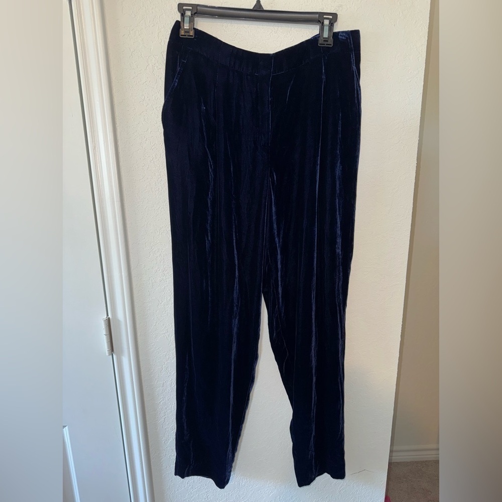 LAFAYETTE 148 Rivington Velvet Ankle Pants Womens 4 Galaxy Blue New York Evening